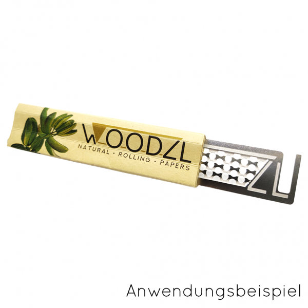 Preview: Woodzl Edelstahl Grinderkarte bei Plantiful